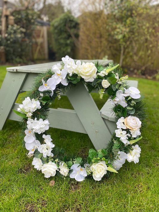 Vintage Whites Memorial Wreath