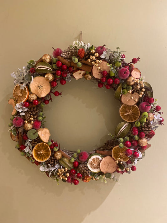 Cinnamon and Fruit Christmas wreath