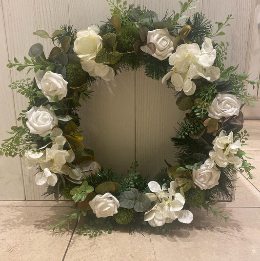 White Rose Memorial Wreath